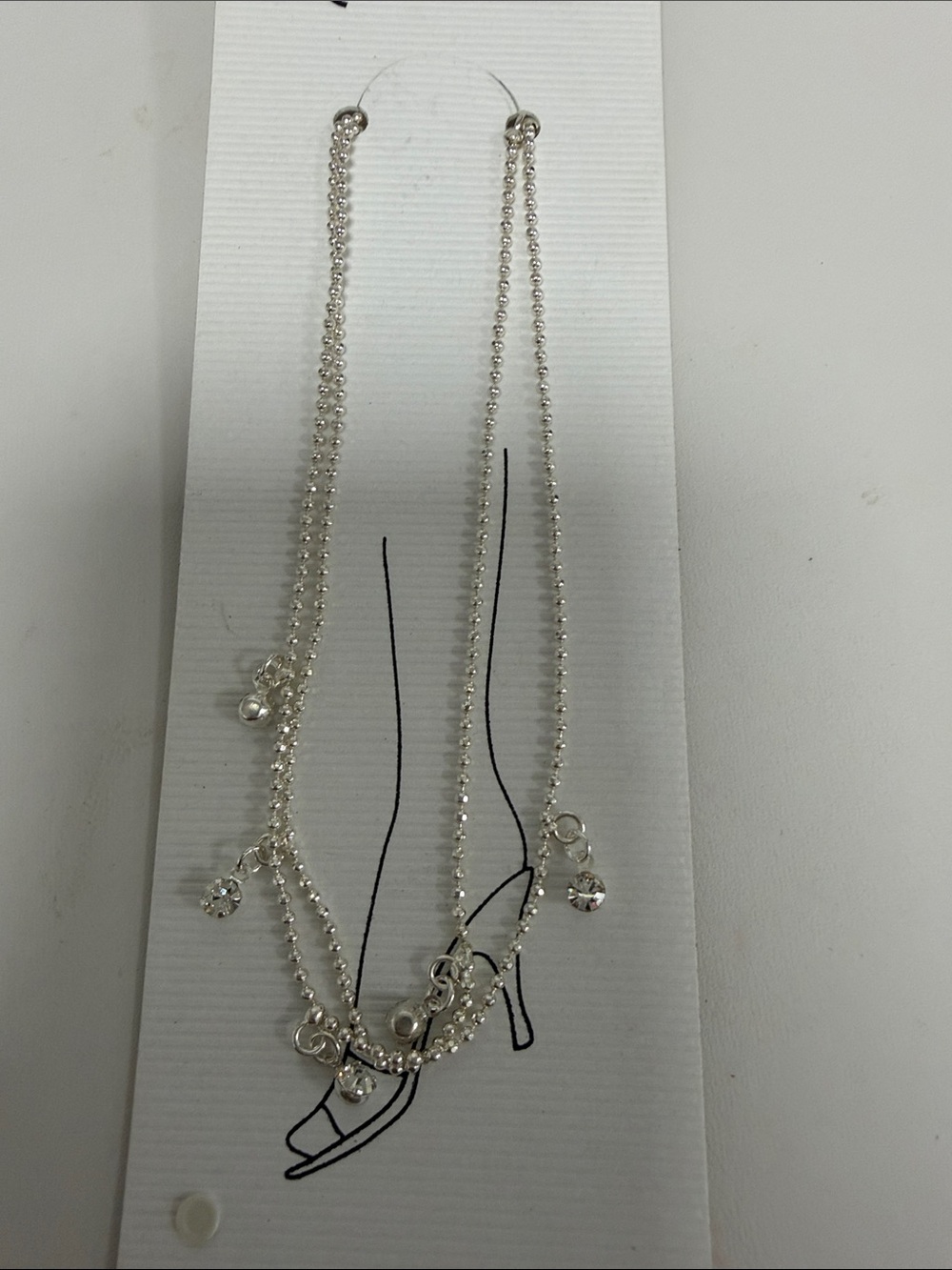 Delicate Silver-Tone Crystal Charm Necklace - Women's Jewelry